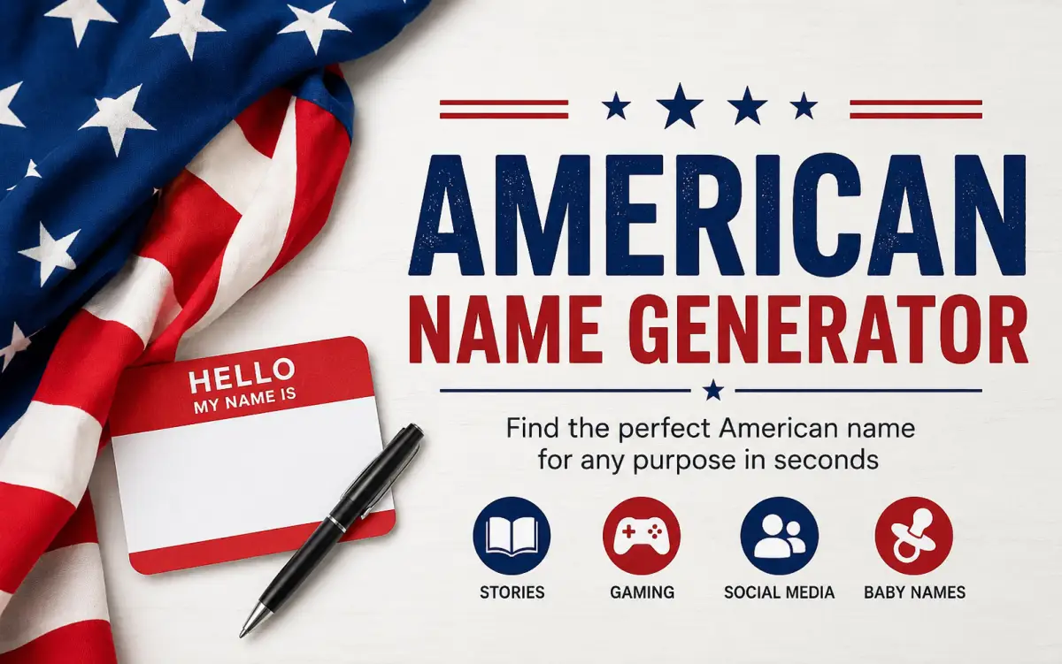 American name generator tool showing diverse US first and last name combinations