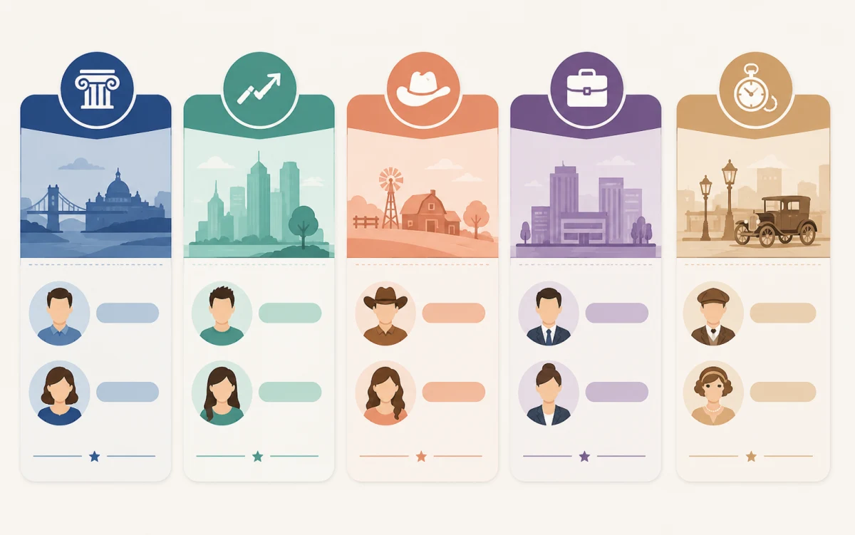 Diverse American names across different styles including Southern, vintage, and modern examples
