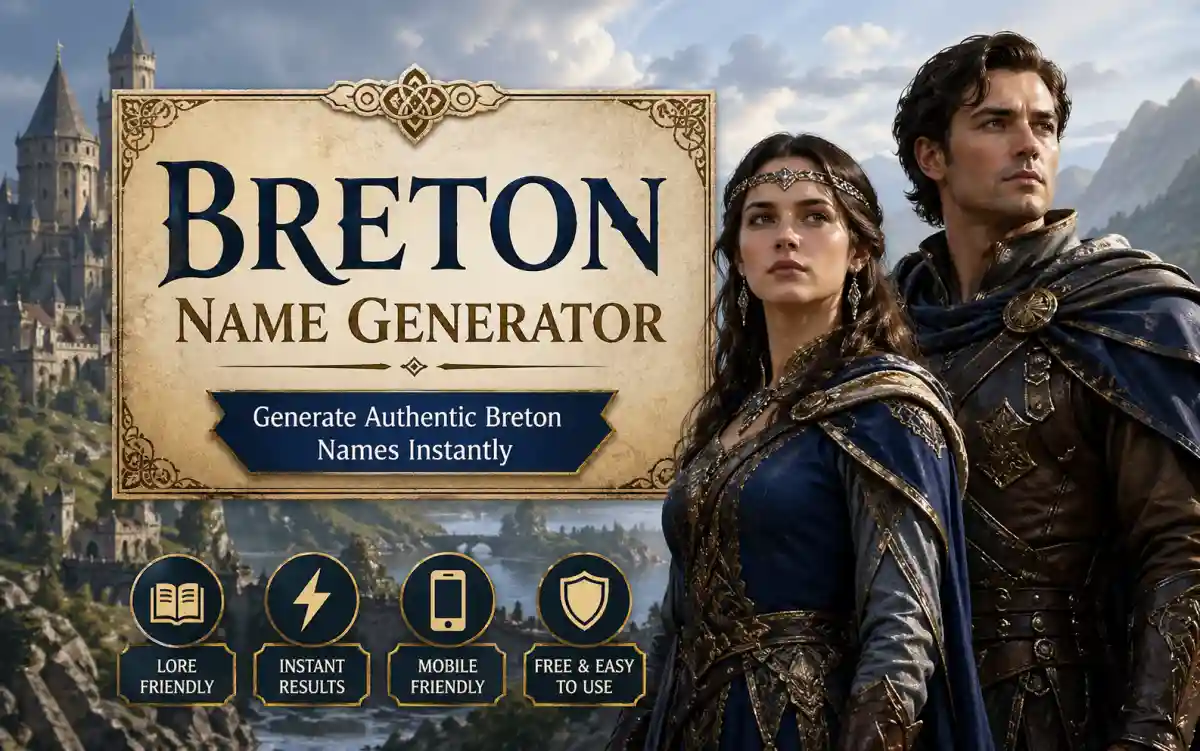 Breton name generator inspiration showing medieval fantasy names for Elder Scrolls characters