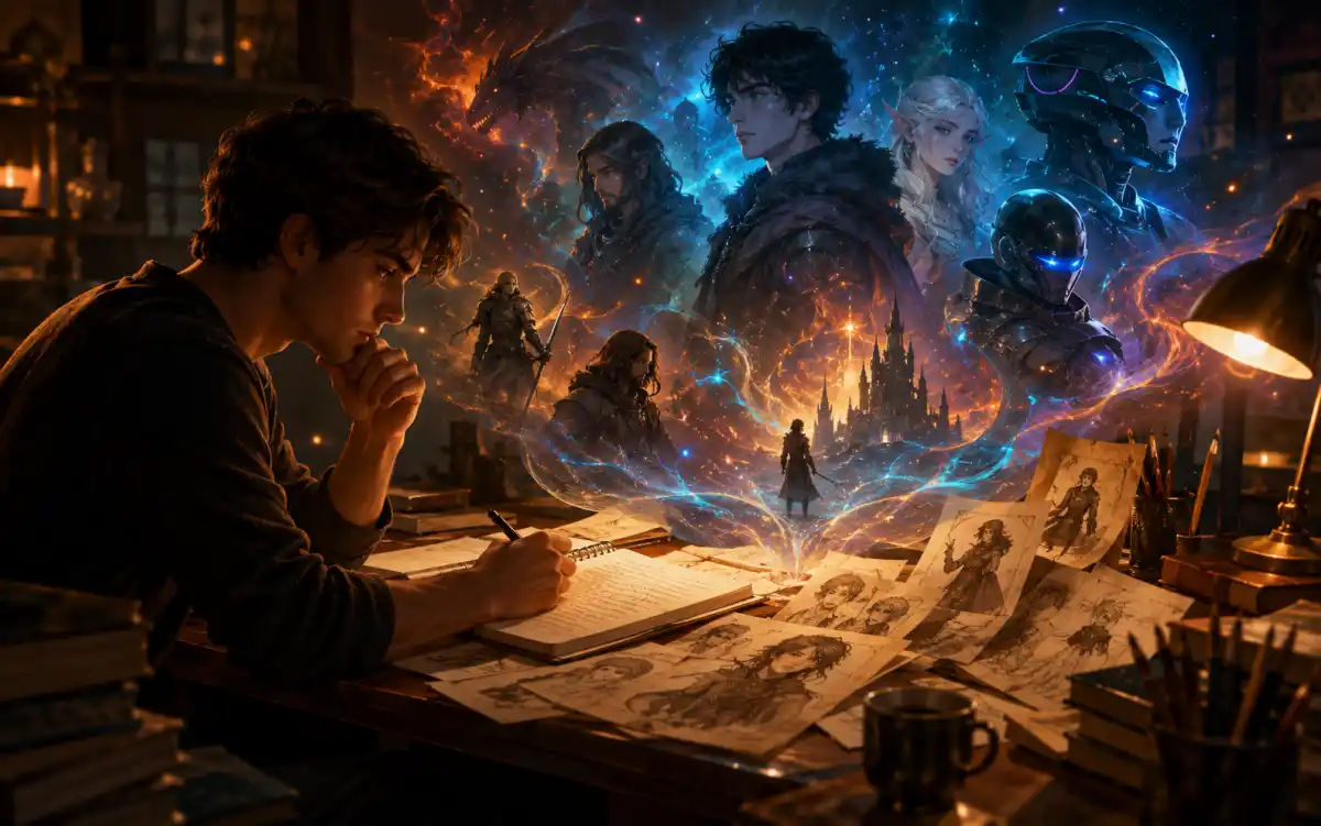 Writers and gamers using a character name generator for fantasy novels and RPG worlds