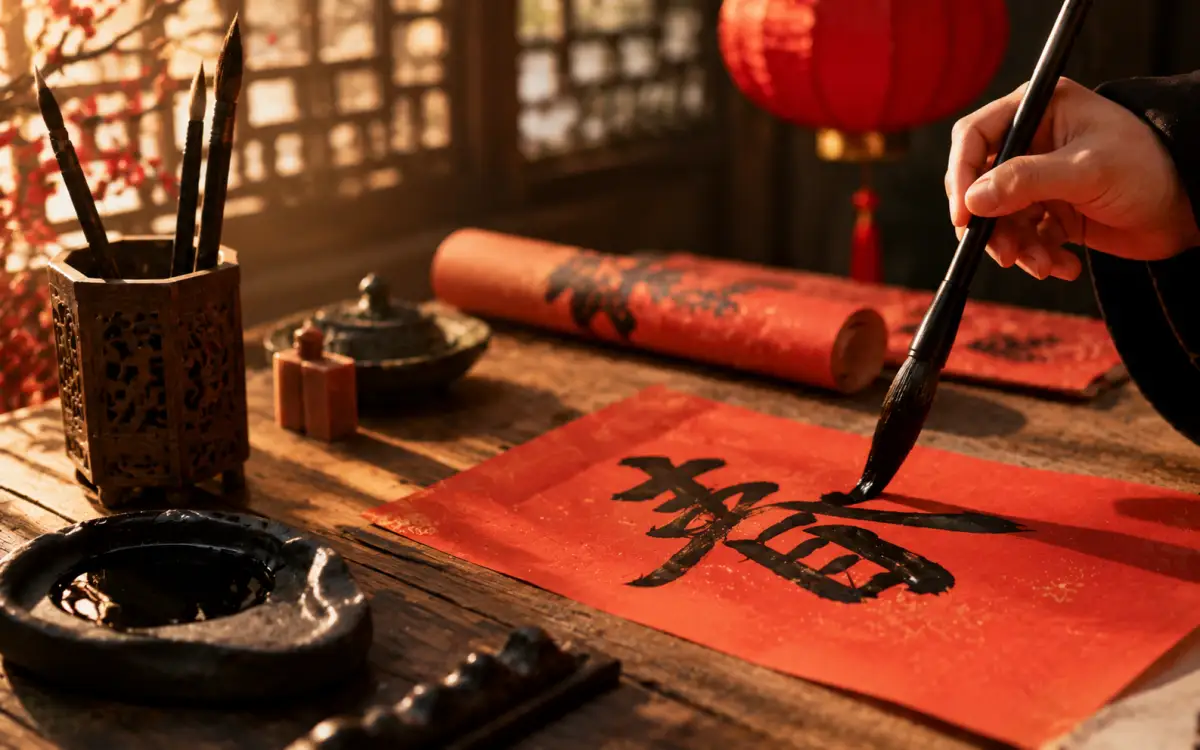 Chinese characters representing name meanings like beauty, strength, and peace