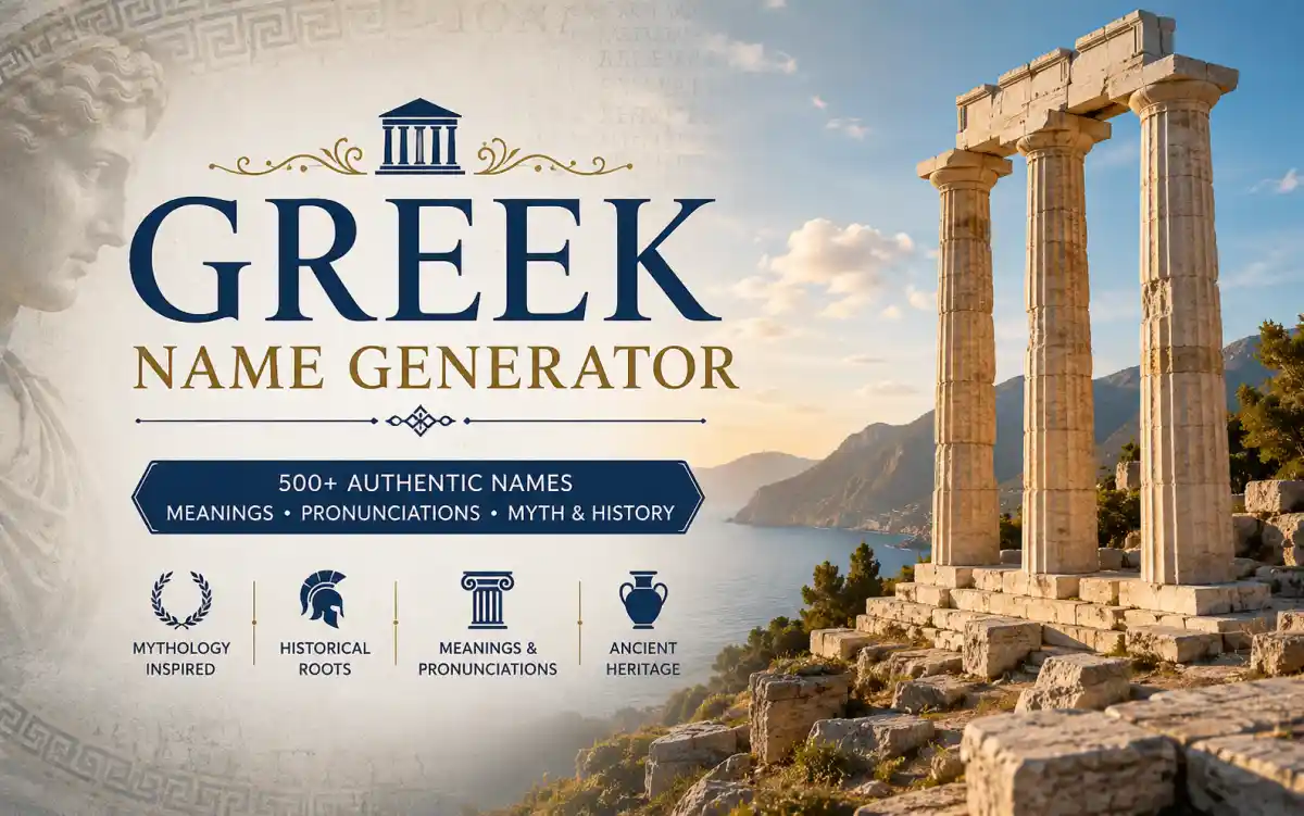 Ancient Greek temple columns with Mediterranean coastline