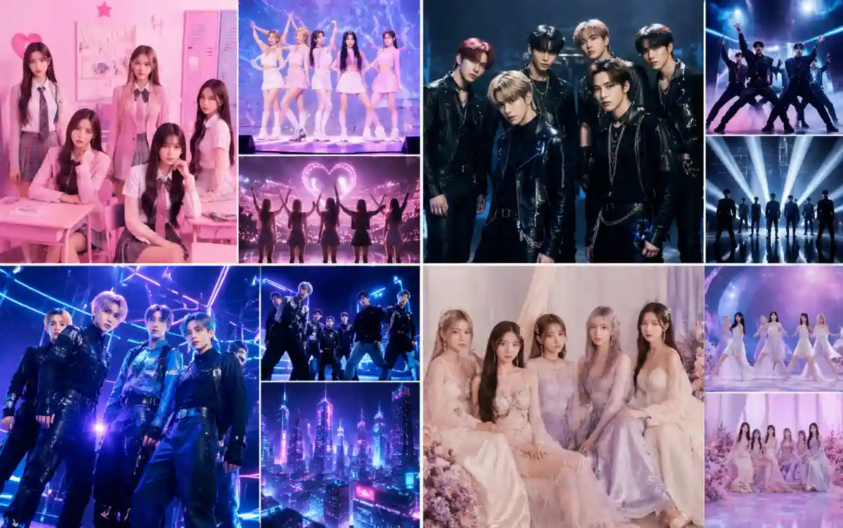 K-pop idol group branding and name strategy concepts used by entertainment companies