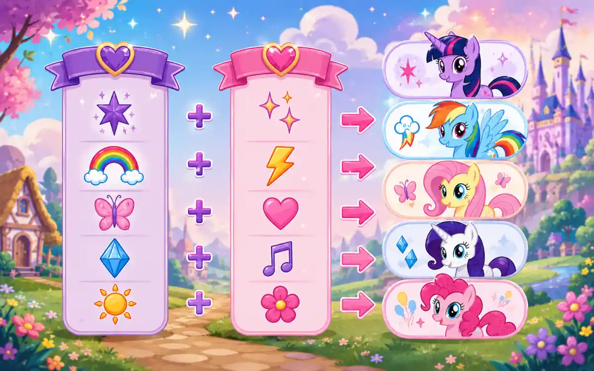 MLP name formula showing descriptive word combined with a second concept word