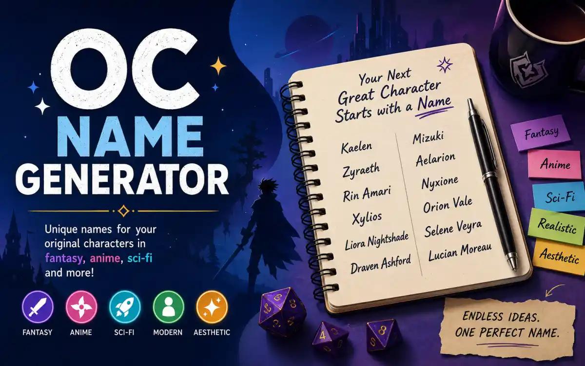 Original character naming inspiration — fantasy hero and anime persona concepts