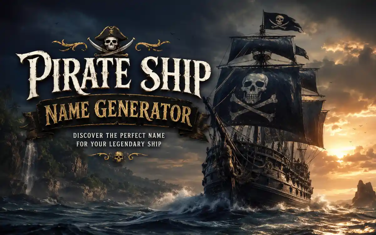 Legendary pirate ship sailing under stormy skies with cannons ready