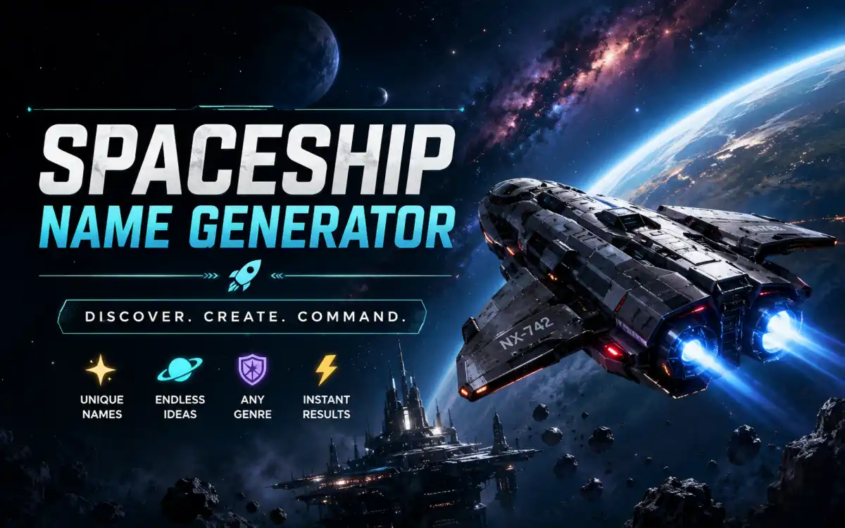 Futuristic spaceship flying through a star-filled galaxy