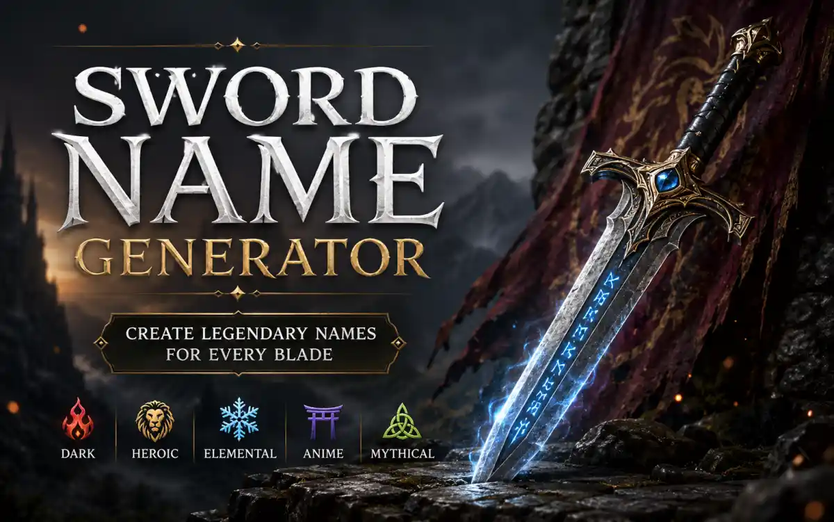 Legendary fantasy sword glowing with magical energy on a dark background
