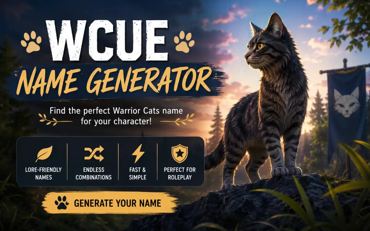 Warrior Cats Ultimate Edition clan cats gathered in a forest clearing with clan name banners