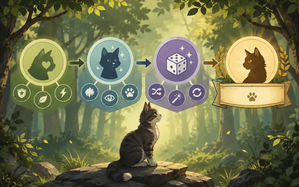 WCUE prefix and suffix name combination chart showing Warrior Cats naming patterns